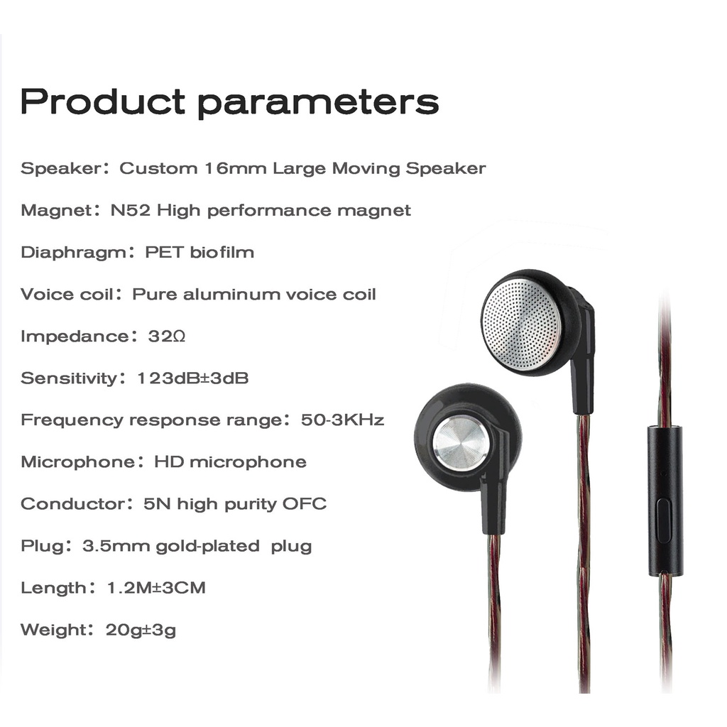 JCALLY EP01 Earbud with Microphone alt KZ EDX Pro QKZ AK6 X Pro TRN MT1 Vido Nicechk Earbud-5