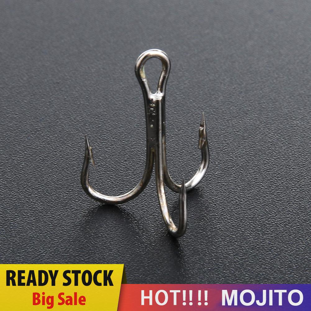 MOJITO 50pcs Barbed Crank Sharp Fishing Hooks Tackles with 3 Anchors