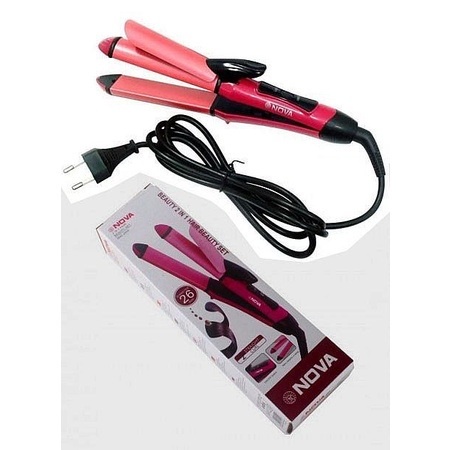 BEAUTY JAYA - Catok Catokkan Rambut 2 in 1 Nova NHC-2009 Meluruskan dan Keriting Rambut Hair Straightener