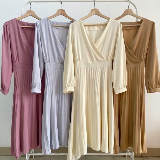 (HITS) DRESS PESTA KONDANGAN KOREAN STYLE CLARA DRESS KOREA HIJAB FRIENDLY