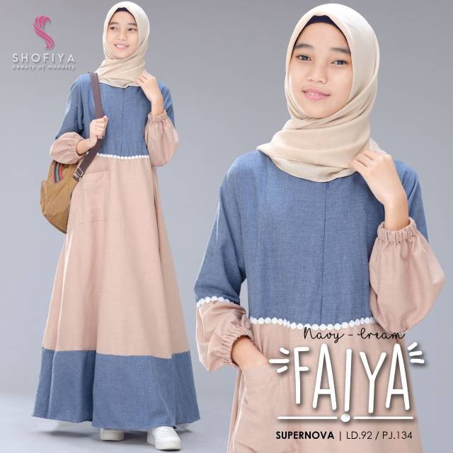 FAIYA DRESS Bahan Supernova Pakaina Wanita Gamis Panjang Terusan Gamis Wanita Dress Mulim Terbaru