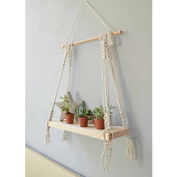 READY STOK) macrame rak kayu/ macrame ambalan/ rak buku/  dekorasi rumah