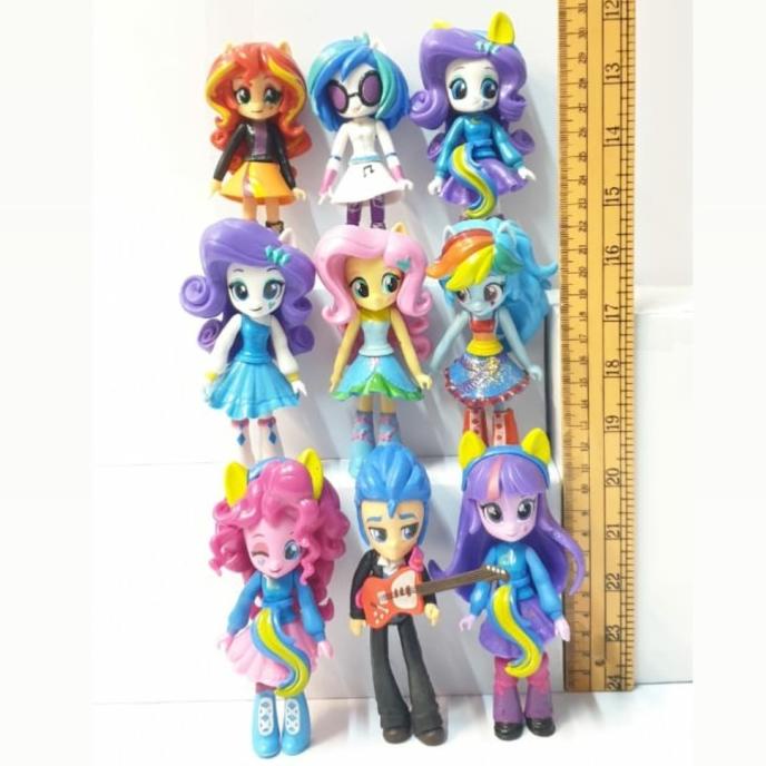Action figure my little pony equestria girls set 9 pcs topper cake