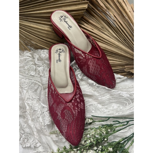 sepatu wanita pesta  johana marron 3cm tahu