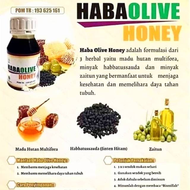 

Habaolive Honey (madu penambah daya tahan tubuh)