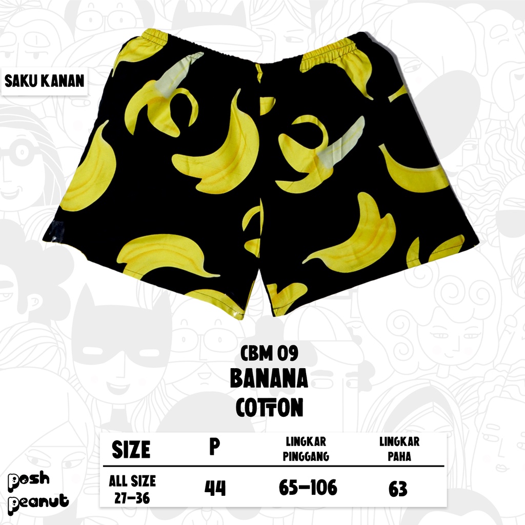 [POSH] AIRY BOXER PRIA WANITA PREMIUM DEWASA REMAJA POLOS DISTRO SURFING MOTIF PISANG