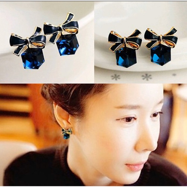 ANTING STUD WANITA BERBENTUK BOWKNOT LUCU