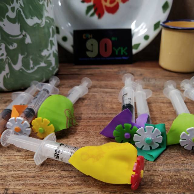 SUNTIKAN BALON Kecil 3ML 10cm 3PCS . Mainan Suntik JADUL Anak 90an.MURAH MERIAH