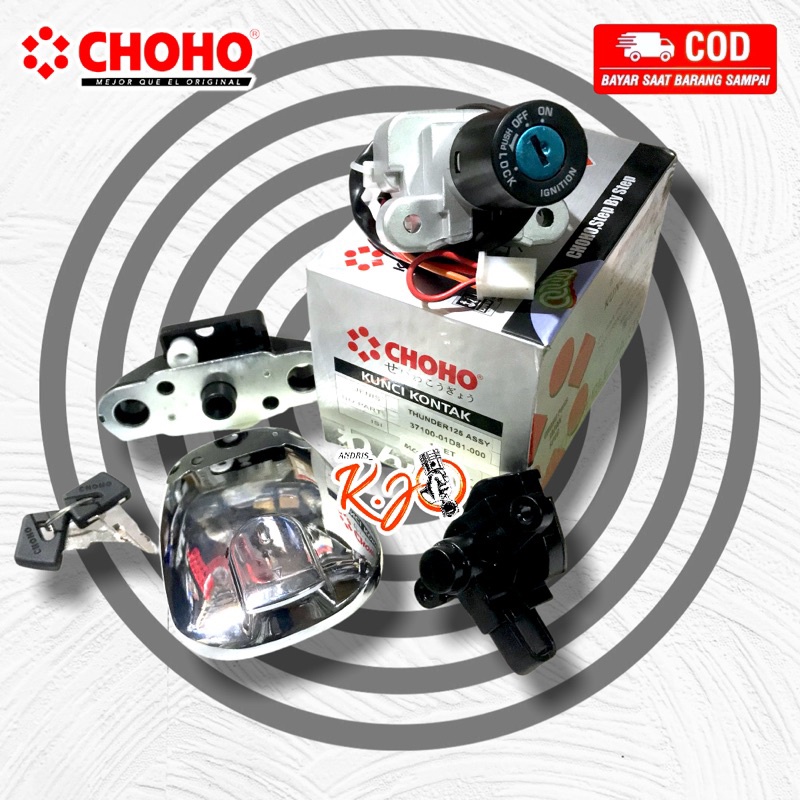 KUNCI KONTAK STOP KONTAK THUNDER 125 PLUS TUTUP TANGKI DAN KUNCI JOK ASLI CHOHO