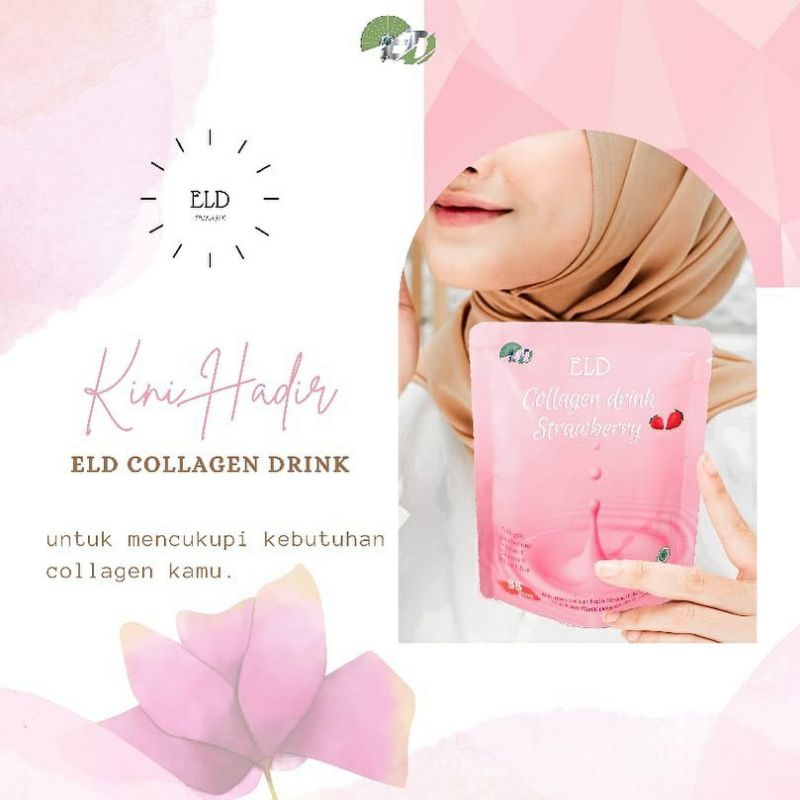 ELD collagen drink strawberry suplemen pemutih..