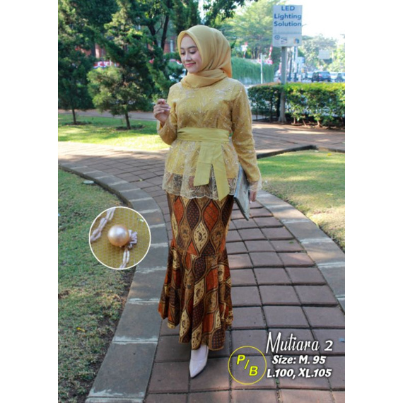 Setelan Kebaya Brukat Tulle Modern Model Mutiara