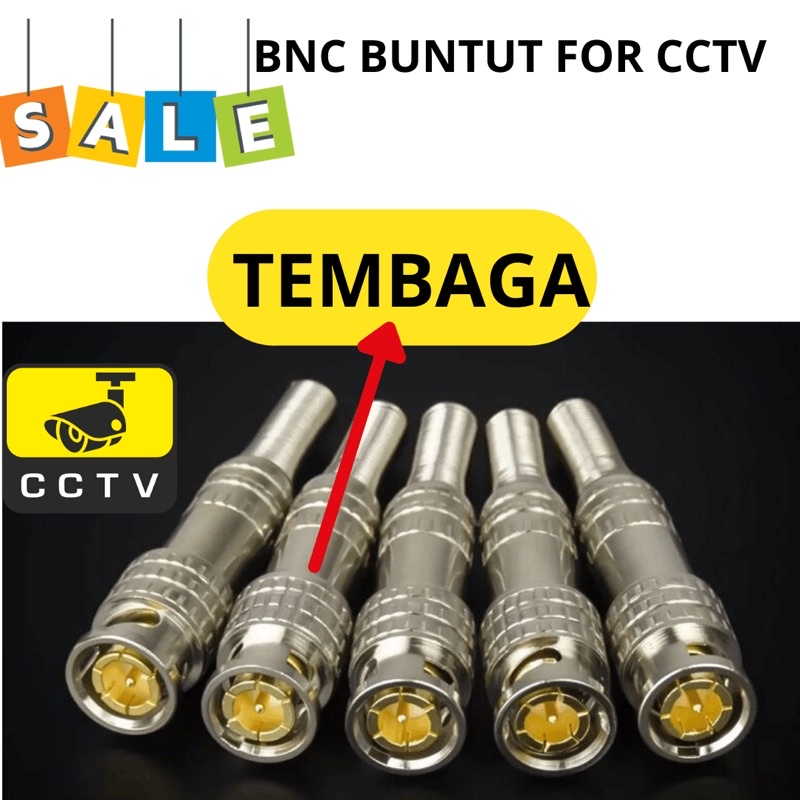 Konektor Jack Bnc buntut Coaxial RG59 RG6 Tanpa Solder Untuk Kamera CCTV