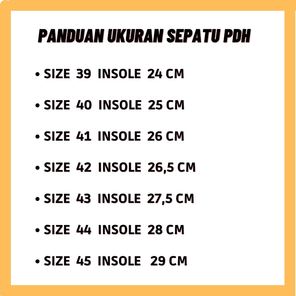 Sepatu PDH Pendek 01 TNI Dinas PDH TNI AD AL AU Formal Pria POLRI Satpam Security POLISI SEPATU KERJA Hitam Mengkilap Dengan Tali Size 39 - 45 (DT01)