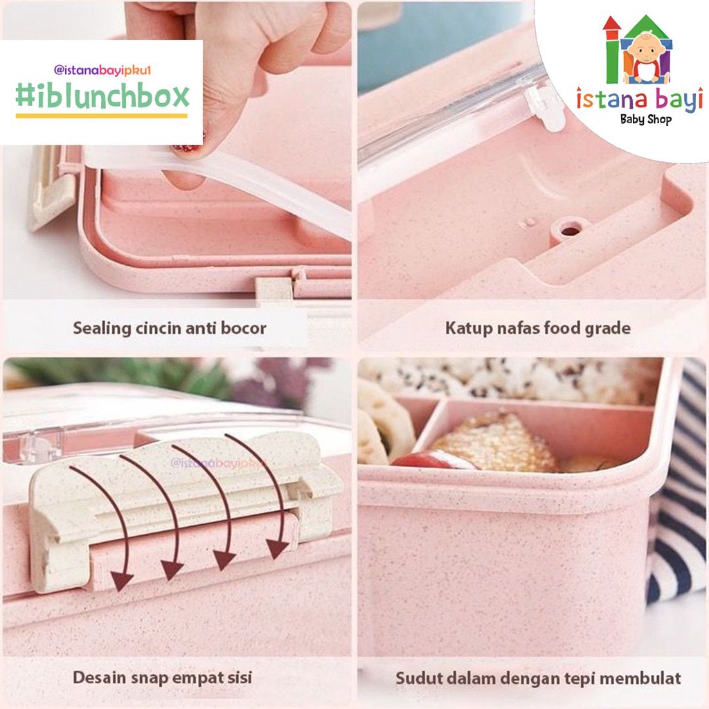 Lunch Box Set / Kotak Bekal Makan Gandum - Tempat Makan Anak