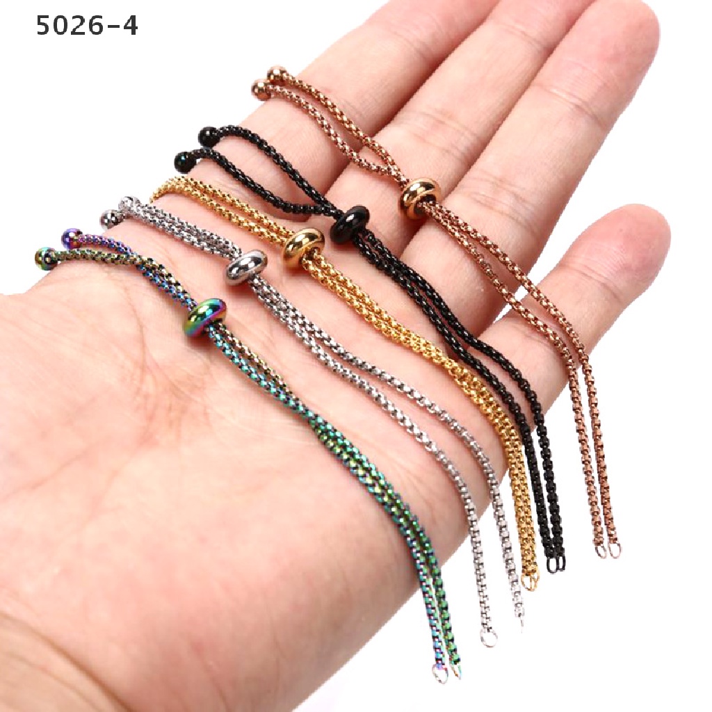 5026-4 3Pcs/Set Stainless Steel Adjustable Slider Chain DIY Jewelry Making Bracelets 5026-4