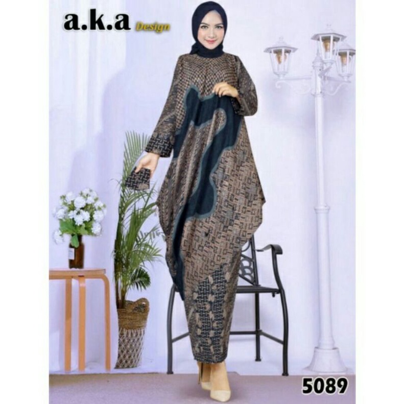 "DK" (BISA-COD) Stelan Rok Batik Viscose Semi Sutra Kancing Depan // Stelan fashion batik // Stelan 
