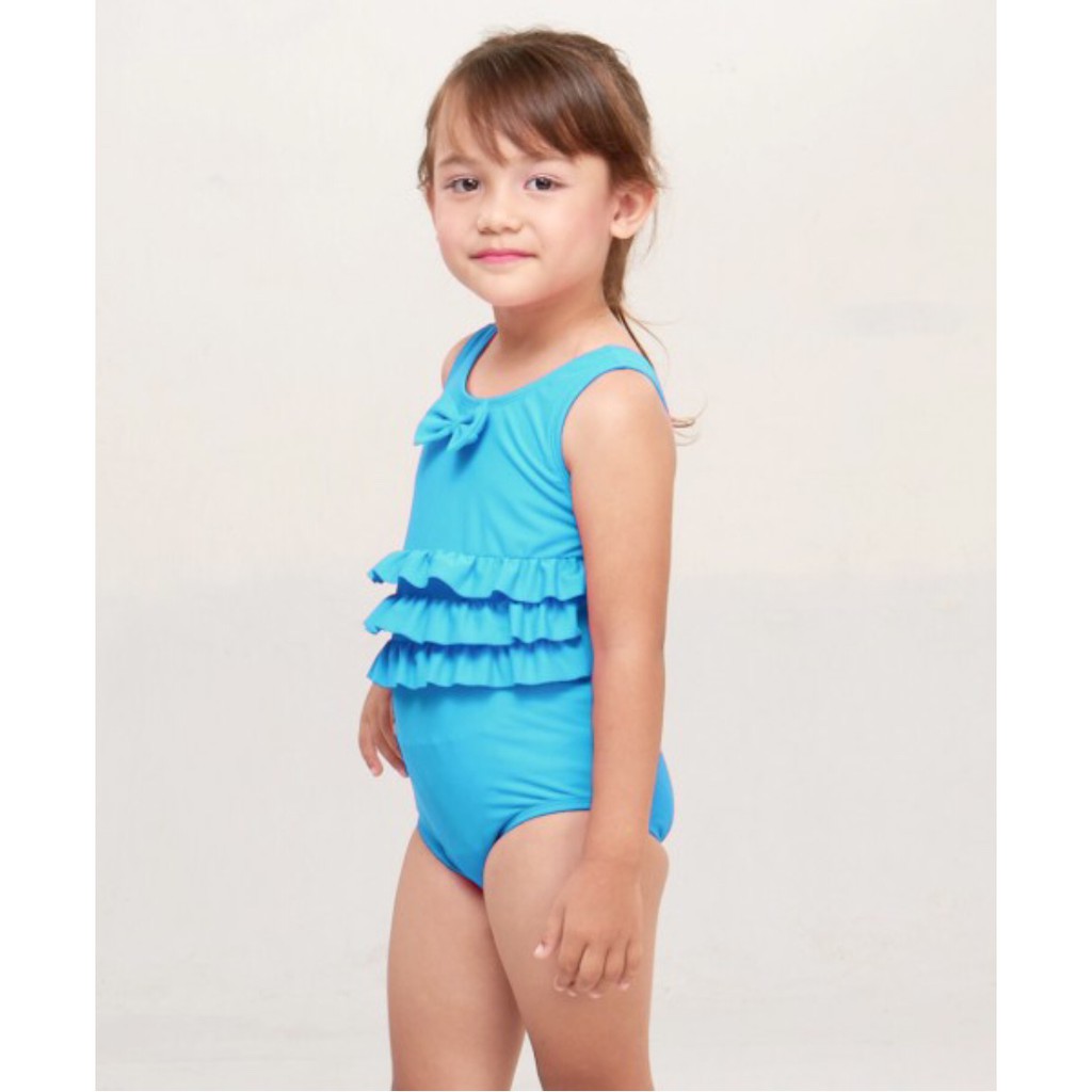 Lee Vierra - Kids Swimwear Ruffle Waist BLUE