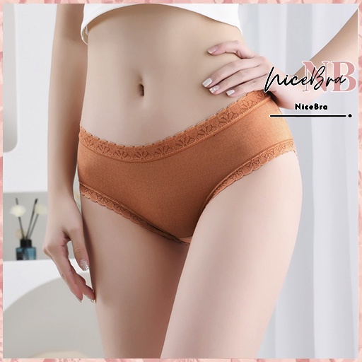 Nicebra Celana Dalam Wanita Import Motif Renda Polos 2048