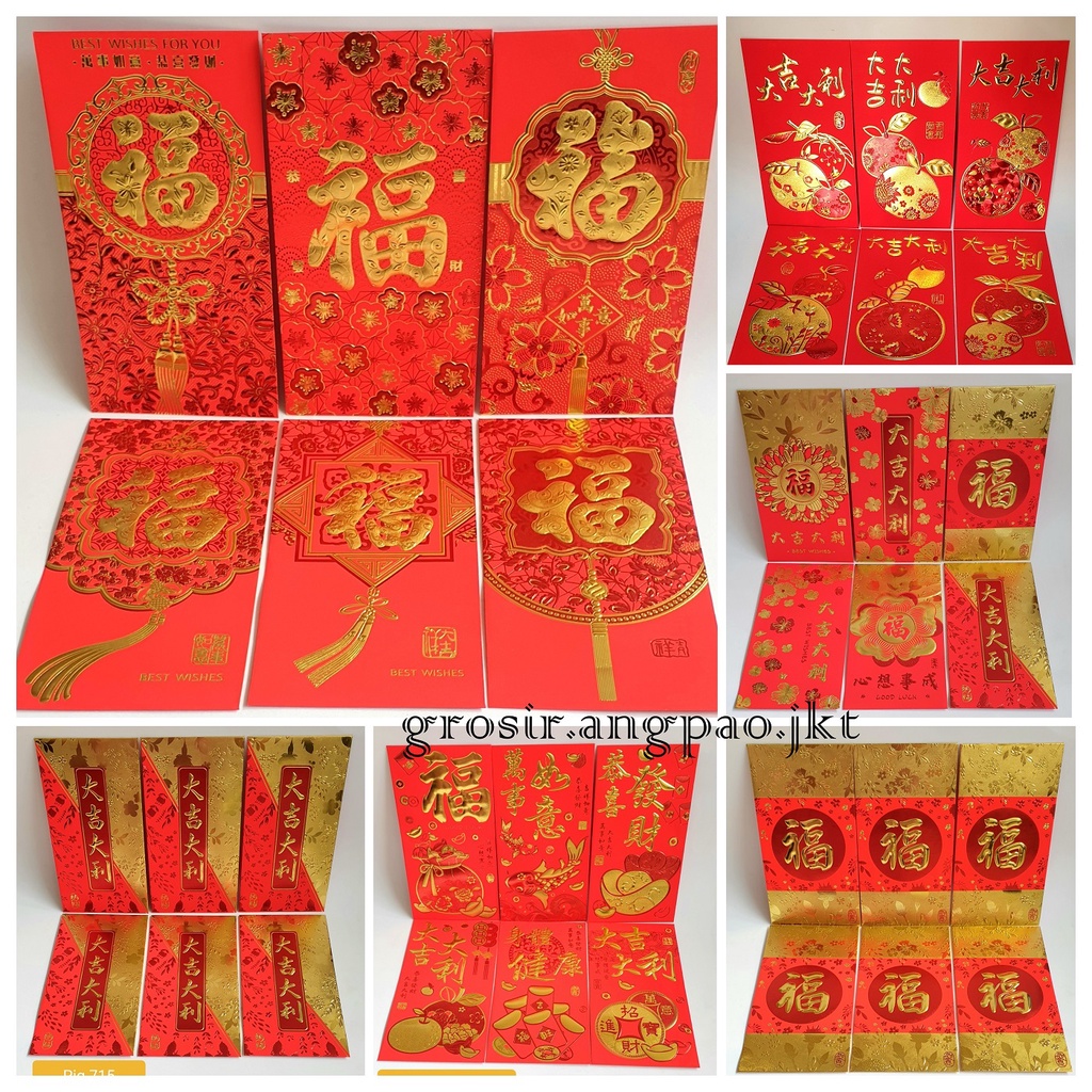 

6pcs Angpao 2023 FU KELINCI Imlek Merah PREMIUM ANGPAO FUK