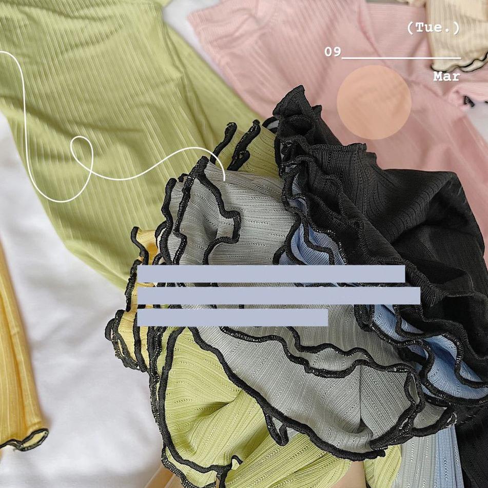 () Ruffle Ice Silk Set Piyama / Baju Tidur / Setelan Wanita daster / Setelan Celana Pendek / Piyama 