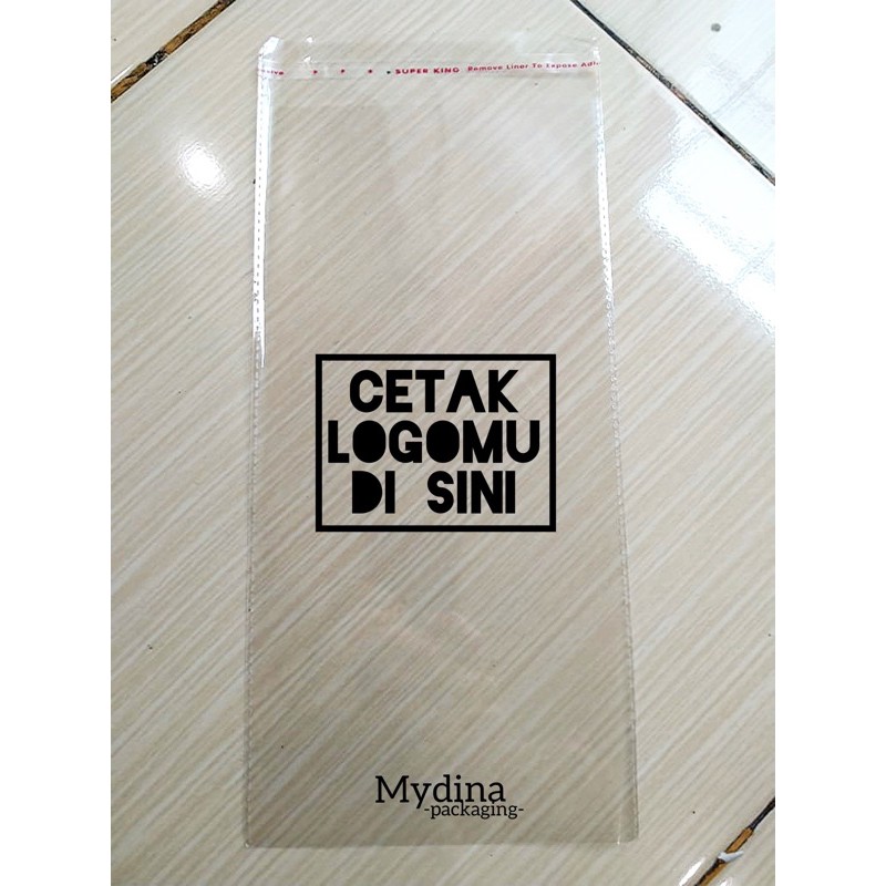 

Plastik Sablon OPP Tebal ukuran 15x30 CM (100pcs) dengan Sablon 1 Sisi 1 Warna