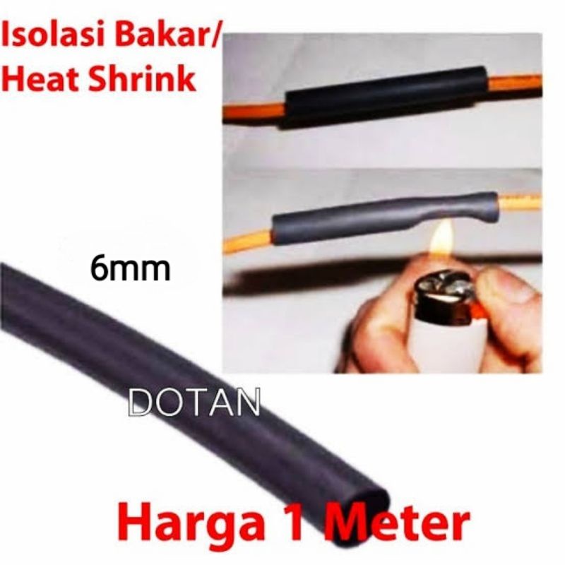 Heatshrink Tube 6mm Selang Bakar 6 mm Selongsong Pelindung Kabel