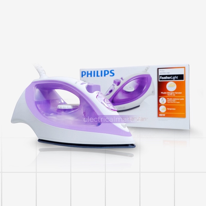 PHILIPS Setrika Uap GC1418/35 -Ungu, Semburan Uap, Tapak Non-Stick, Seterika, Setrikaan