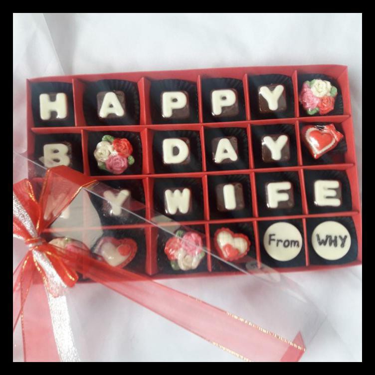 COKLAT HURUF KADO HADIAH VALENTINE/ULANG TAHUN /ANNIVERSARY BERKUALITAS