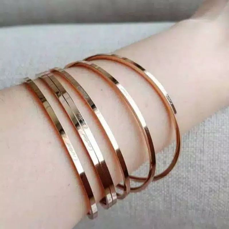 Gelang keroncong titanium set 6 anti luntur untuk bb 50-88 gratis cincin