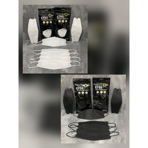 Masker KF94 C Care Hitam Putih Isi 10 pcs