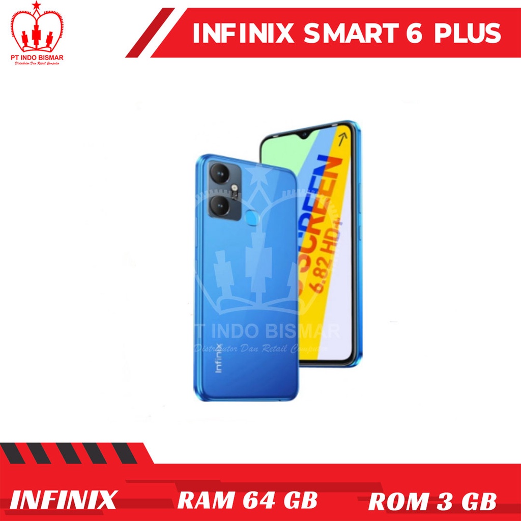 Infinix  Smart 6 Plus Ram 3gb Rom 64gb Bergaransi