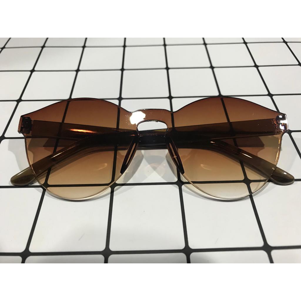 COD - F297 Kaca Mata Dewasa / Kacamata Fashion Wanita Kombinasi Warna / Eyeglasess-Coklat Putih