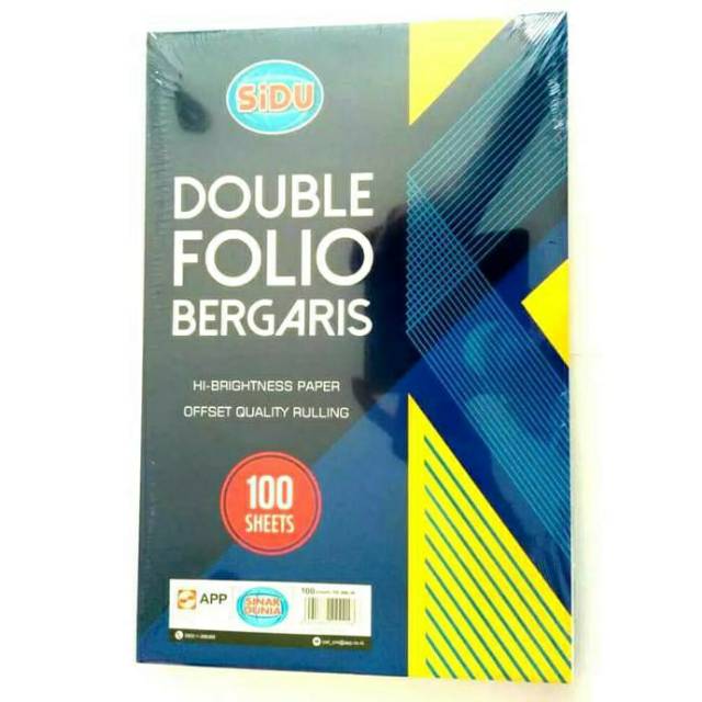 

Kertas Double Folio Bergaris 100 Lembar