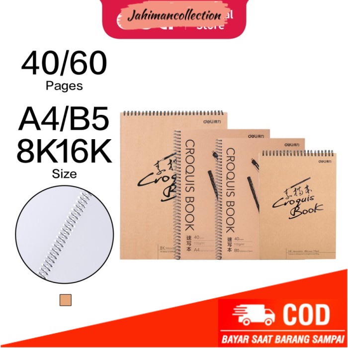 

✨ BISA COD ✨ Sketch Book DELI / Buku Sketsa 60 Lembar 8K - 73635