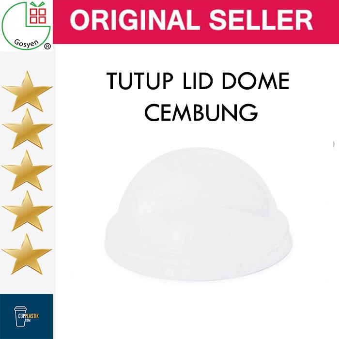 Tutup Cup Plastik Dome - tutup gelas  Cembung 100 pcs