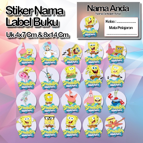 

Stiker Spongebob patrik plangton tn krab sendi squidword Karakter Lucu Custom Lebel Nama cromo murah 20 Varian berbeda Sticker Pelajaran Mapel buku anak sekolah No 10