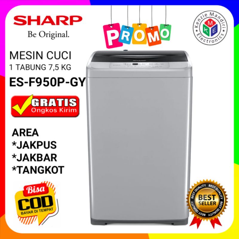 Jual SHARP Mesin Cuci 1 Tabung 7,5 KG ES-F950P-GY | Shopee Indonesia