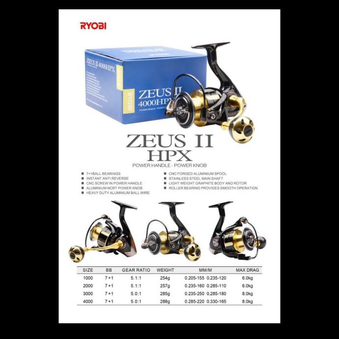 Reel Ryobi Zeus Ii Hpx Power Handel Pilihan 1000 2000 3000 4000 - 4000