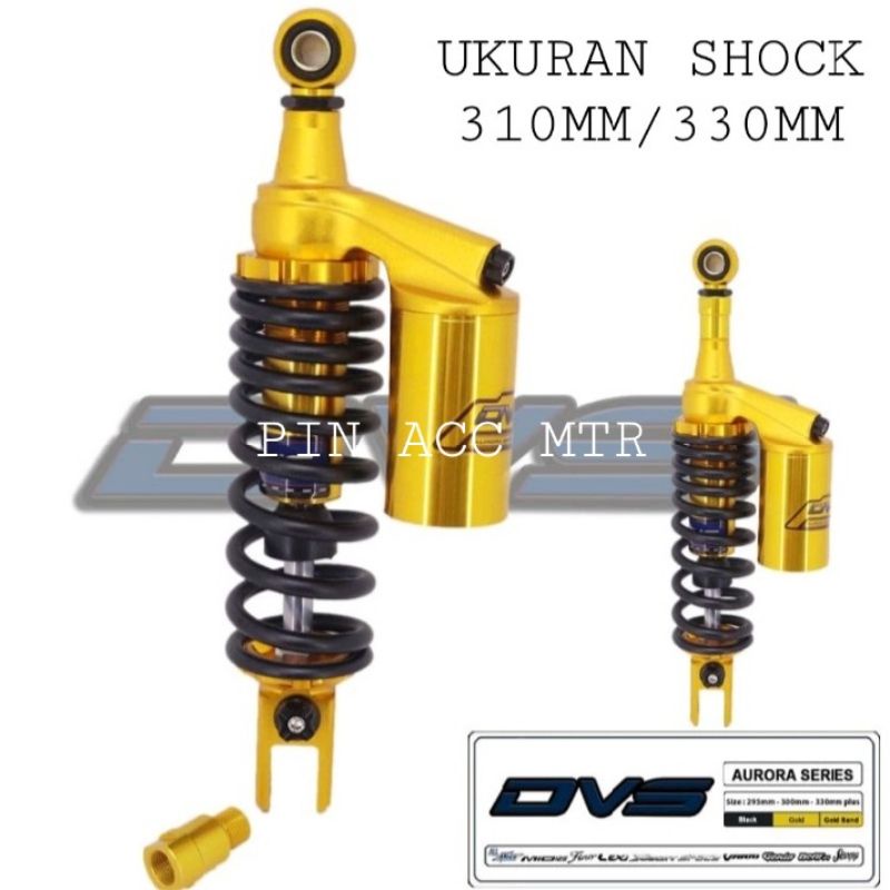 SHOCK SHOCKBREAKER BELAKANG TABUNG ATAS DVS UKURAN 310MM/330MM/BEAT/SKOOPY/VARIO/MIO/FINO/GENIO DLL