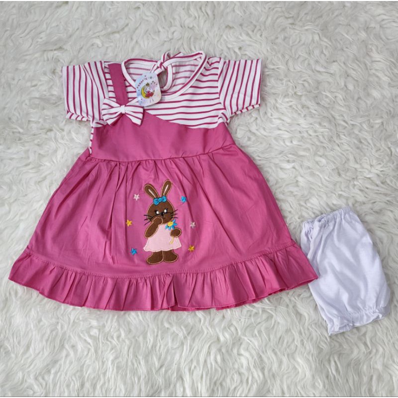 baju bayi perpuan dress rabit jdghs13