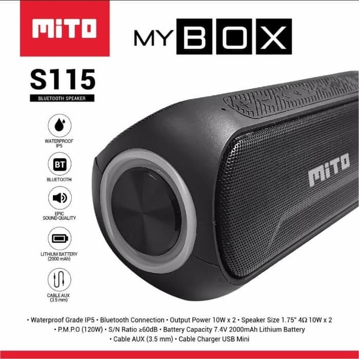 Mito Speaker multimedia MyBox S115 Portable USB Aux Bluetooth