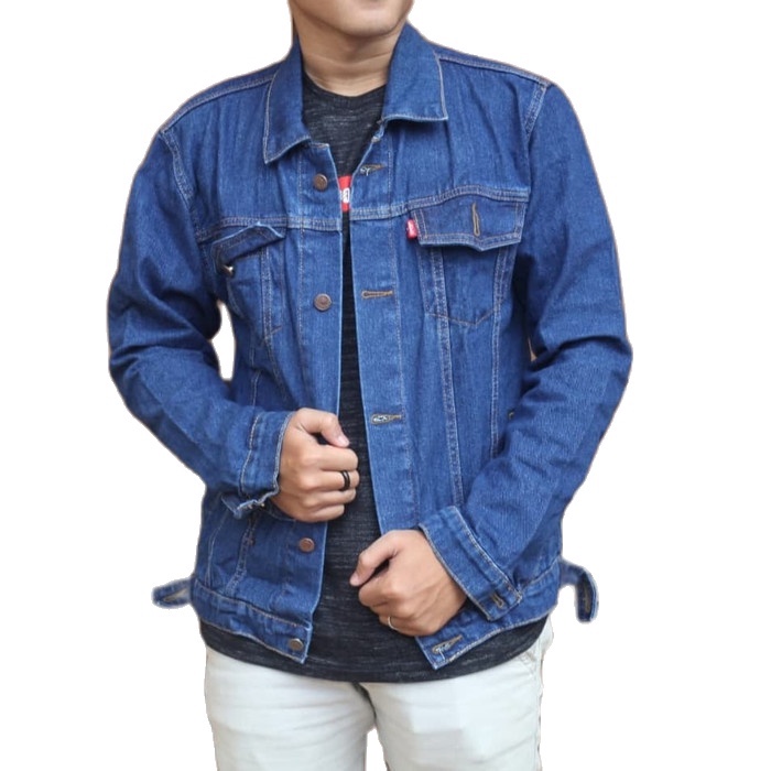 JAKET LEVI PRIA DENIM JEANS BIOWASH BLITS GARMEN BAHAN TEBAL JEKET JEANS COWOK TERBARU 2023