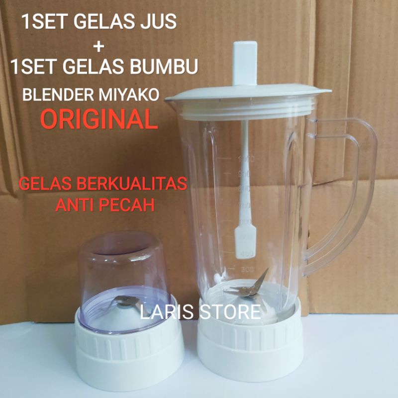 Blender Miyako Original 1set Bumbu + 1set Jus Gelas Anti Pecah Berkualitas