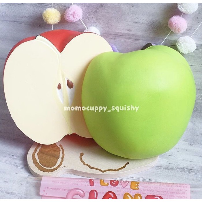 DEFFECT SQUISHY  LICENSED Giant half apple by sanqielan ( apel besar slow soft)