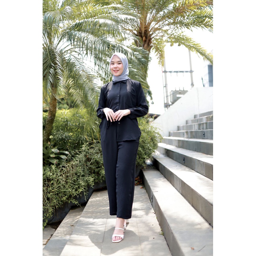 ALIYA ONESET -+(Ld cek caption) setelan polos crinkle