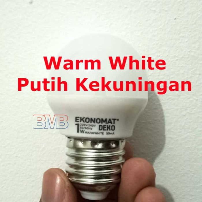 G40Gtt01G PUTIH KEKUNINGAN EKONOMAT LAMPU TIDUR LED 1 WATT BULB E27 1WATT 1W HYH2012