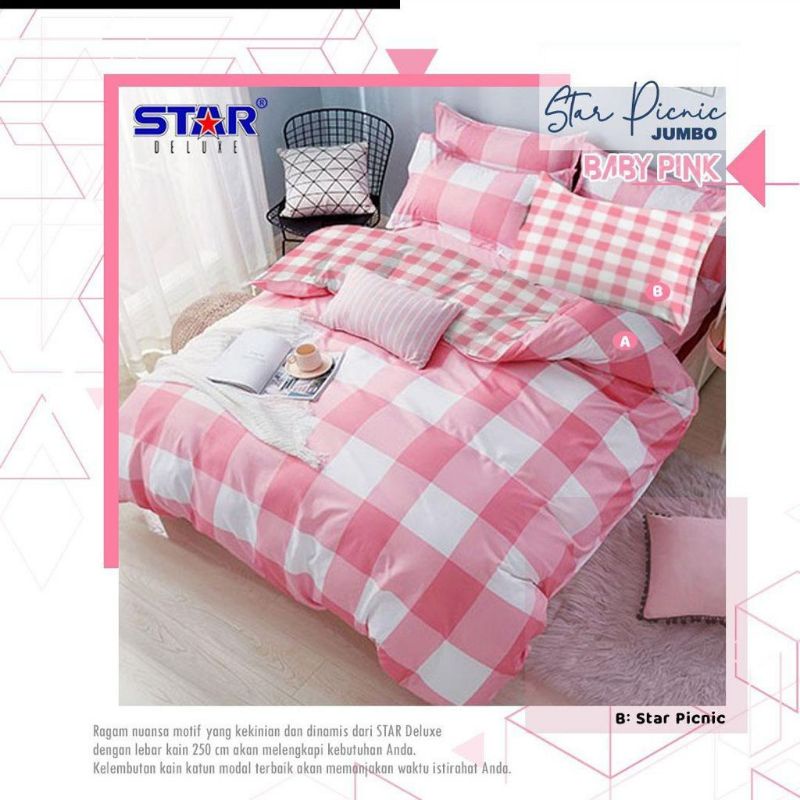 sprei katun lokal motif setar kotak2 fing