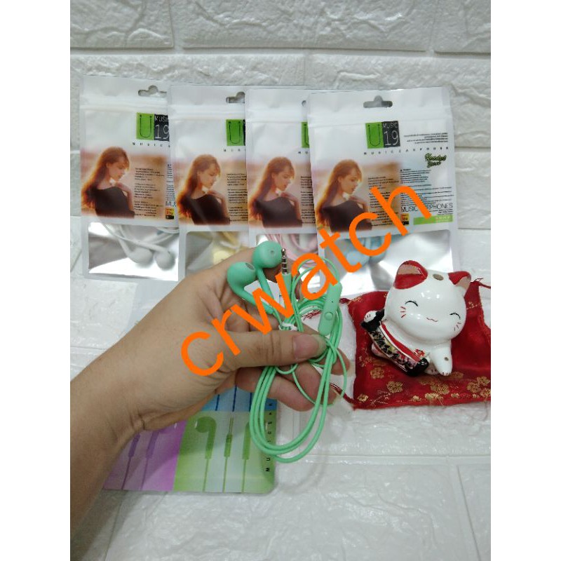 headset handsfree earphone U19 macaron Mate colour headset earphone macaron U19 grosir termurah