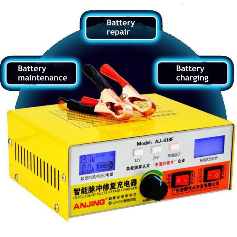 Charger Aki Accu Mobil Motor Automatic Repair 12V 24V 400AH EU Plug