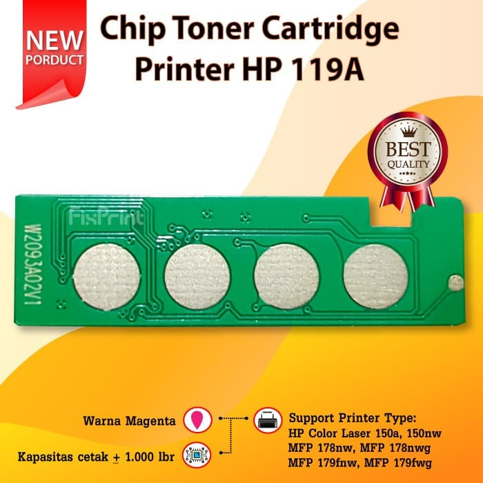 Chip Toner Cartridge Printer HP 119A W2092A W2093A W2091A W2090A